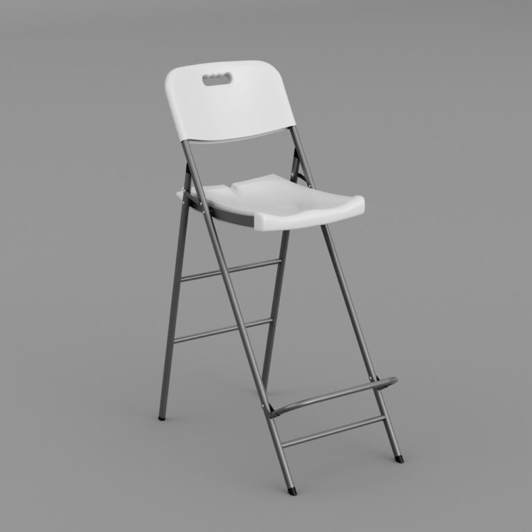 High folding chair for event tables and bars